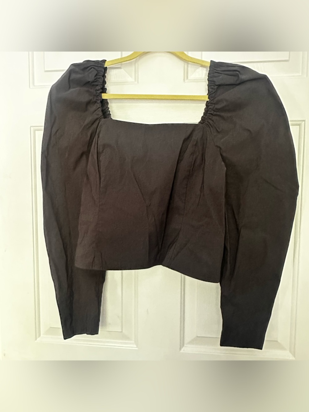 Levi's Black Square-Neck Puff Sleeve Blouse